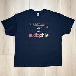 Audiophile VU Meter T Shirt Mens 3XL Black Gildan Heavy Cotton Music Tee NWOT